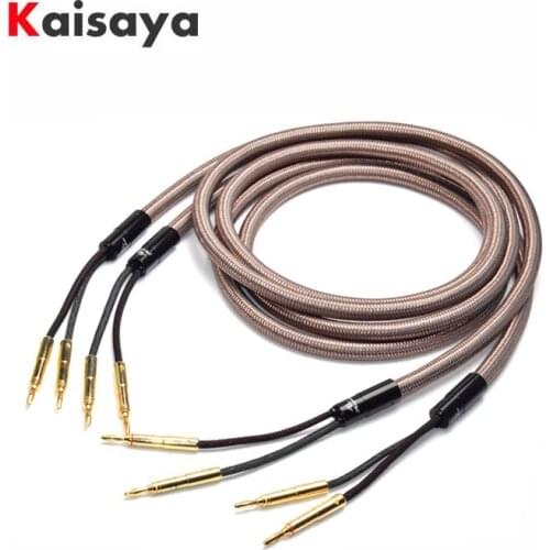 Hifi Speaker Cable Pure Copper Audio Speaker Wire with Gold plated Banana Plug T1191