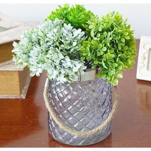 5 stem Artificial Fake Plants Milan Grass Plastic Simulation Floral Decorative Flower for Home Party Decoration Flower Bouquet