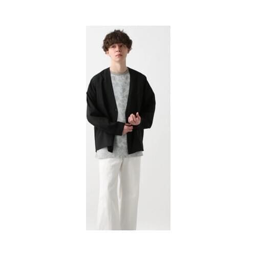 Ha style RE no collar Cardigan long-sleeved clothes spring coat, dark casual jacket urban fashion