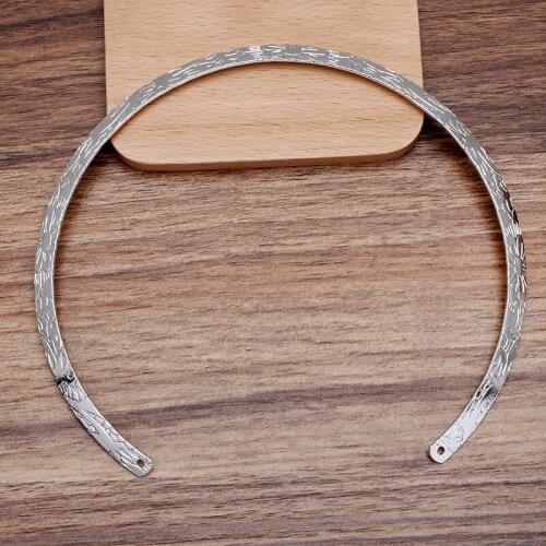 10pcs Punk Big Choker Collar Circle Open Necklaces Metal DIY Findings European Charms Jewelry Accessories Multi-color Plated
