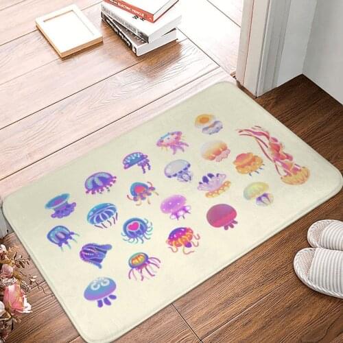 Jellyfish Day Pastel Doormat Carpet Mat Rug Polyester Anti-slip Floor Decor Bath Bathroom Kitchen Balcony 40x60