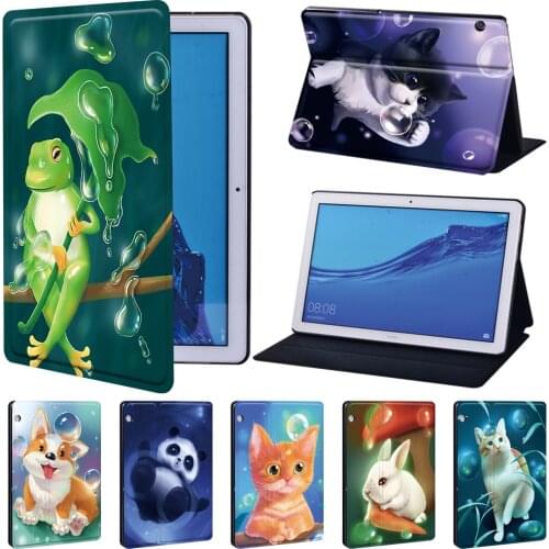 Animal Series Leather Case for Huawei MediaPad T3 8.0/T3 10 9.6"/ T5 10 10.1" Tablet Case for Mediapad M5 Lite 10.1"/M5 10.8"