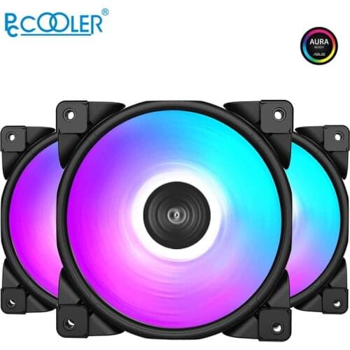 PCCOOLER Gamer cabinet Fan 3 Pin 120mm Computer Case Fan Silent 12CM CPU Cooling RGB Quiet PC Cooler Case Fans 12V Adjust Speed