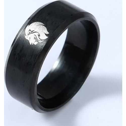 MANGOSKY 8mm Titanium Lion Ring For Men and Women