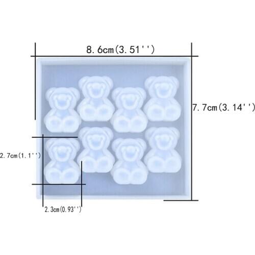 Cute Bear Sugar Crystal Resin Epoxy Mold Silicone Mould Jewelry Pendant Crafts