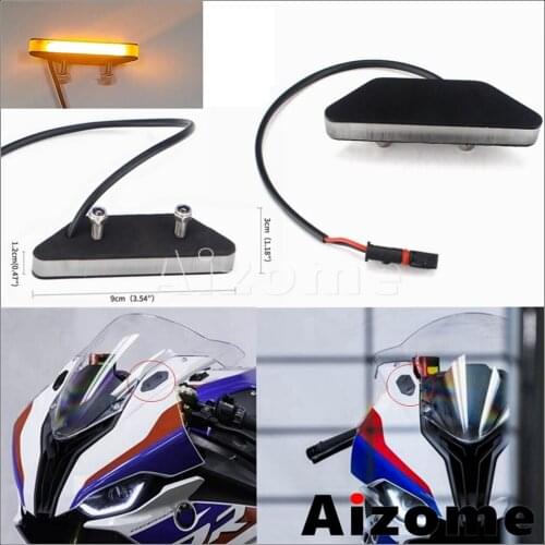 Motorcycle Sequential Flowing LED Signal Light Mounting Mirror Block Off Plates for BMW S1000RR S 1000 RR 2021 2020-Present