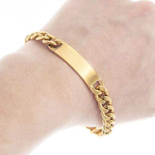 100% Stainless Steel Mens Bracelet Blank Plate Metal ID Tags Bangle&Bracelet Wholesale 2pcs