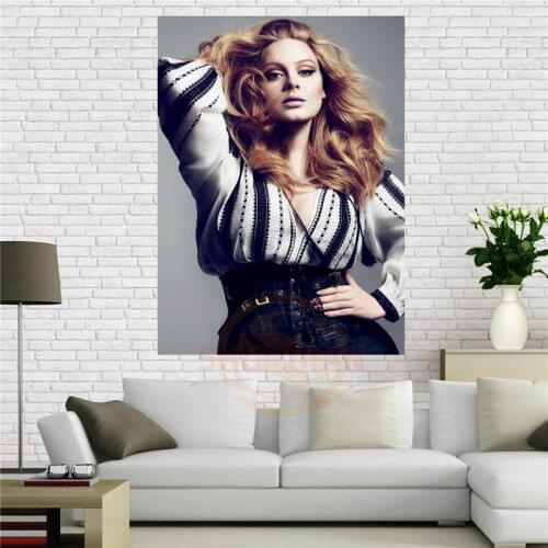Custom rolling in the deep Adele 27X40cm Canvas Painting Wall Silk Poster cloth print DIY Fabric Poster