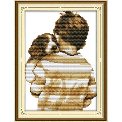 Joy Sunday Dog with the master embroidery sets DMC cross stitch needlework kits counted printed canvas Home decor cotton fabric