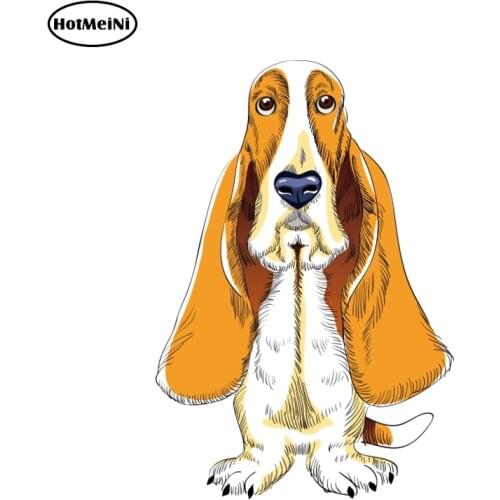 HotMeiNi 13cm x 8.8cm Cute Basset Hound Decal Cartoon Animal Car Sticker Vinyl Car Wrap Decal Pet Dog Car Styling Decoration