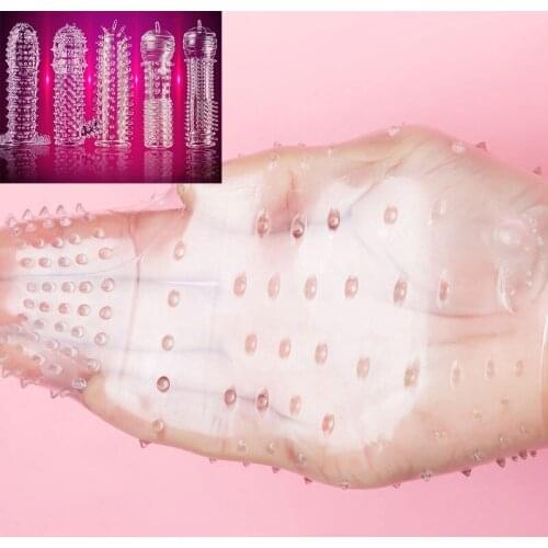 Adult Penis Strap On Ring Extensions Stimulating Spikes Condom Penis Sleeve Condom Male Enlargement For Men Massager Cock Ring
