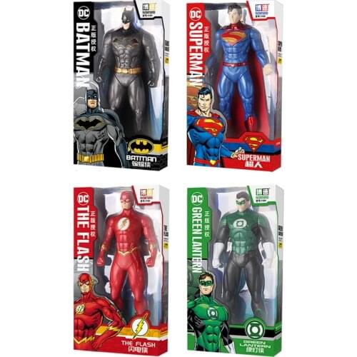 New Genuine Authorized Superhero Doll Justice League Batman Superman Flash Green Lantern Toy Birthday Gift Figure Can Emit Light