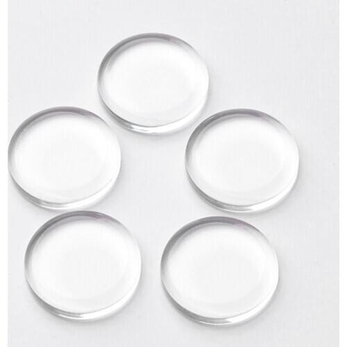 Pandahall 200 pcs Transparent Glass Cabochons Flat Round Clear Cabochon 18mm, 4.5mm(Range: 4~5mm) thick