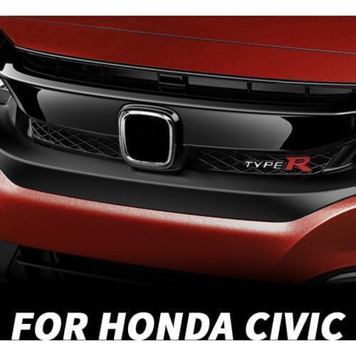 Front TR front net modified black samurai grille trim strip For Honda Civic 10th 2016 2017 2018 2019 2020