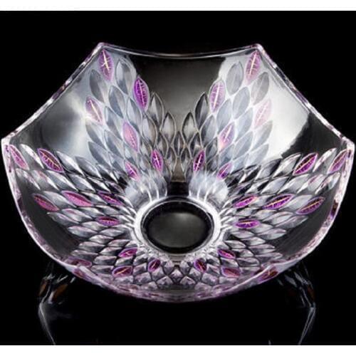 European dried fruit tray snack tray household crystal glass fruit tray transparent creative fruit tray living room candy tray