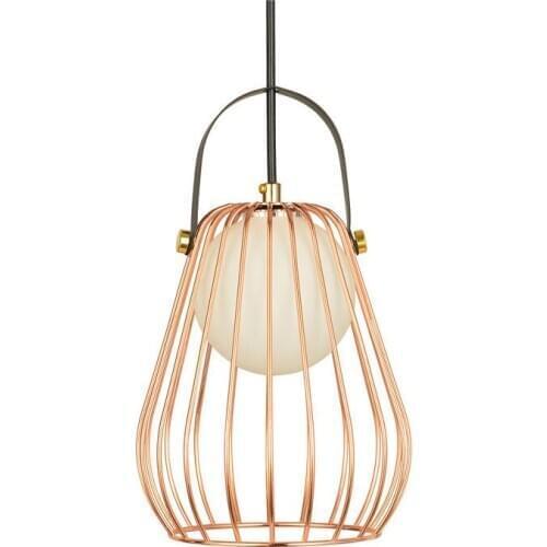Modern Creative Bird Cage Pendant Light Personality Bedroom Bedside Living Room Hanging Light Bar Restaurant Deco Light Fixture
