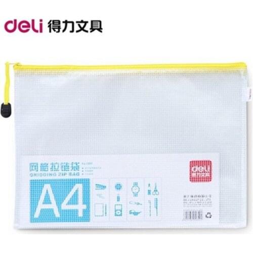 DL Zipper bag 5654 file transparent waterproof plastic mesh bag A4 document Stationery for office supplies students