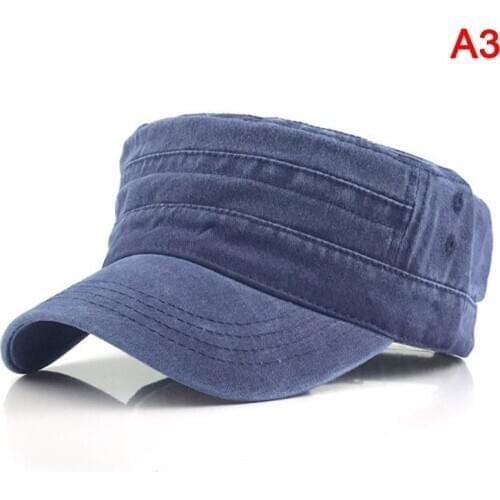 Adjustable Fitted Thicker Cap Winter Warm Military Hats Classic Vintage Flat Top Mens Washed Caps And Hat For Men