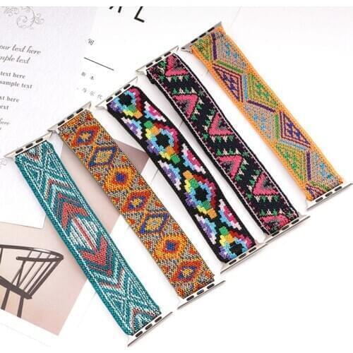 Elastic Fabric Strap for Apple Watch iWatch SE 6 5 4 3 2 1 38mm 42mm 40mm 44mm Fashion Men Women Nylon Replacement Band Loop