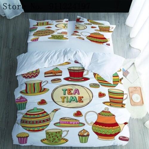 Luxury Bedding Set King/Europe/Queen/Custom 3D Duvet Cover Set Quilt/Blanket Cover Set Bedclothes Tea Time Bed set Home Textile