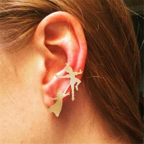 Ear Pin/Climber dancing people Pin Cuff Earring Stud Earring for woman girl Gold-coloured earrings JK-28FF21