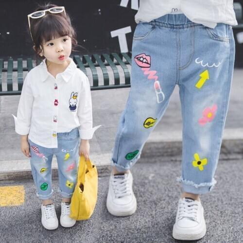 2020 Spring Autumn Summer Kids Clothing Casual Jeans Pants, Childrens Clothing Baby Girls Denim Pants Girls' Jeans 3-12 Years