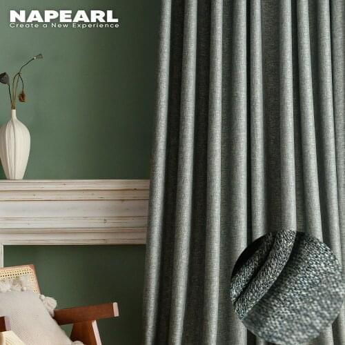 NAPEARL Blackout Curtains Faux Linen Window Drapes High Shading Modern for Living Room Bedroom Treatments 1 Piece