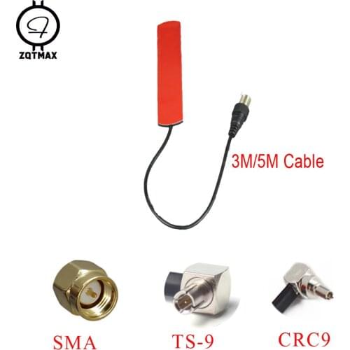 ZQTMAX 2G 3G 4G antenna LTE patch SMA CRC9 TS9 connector LTE data cellular signal amplifier,router ,modem,with 3m or 5m cable