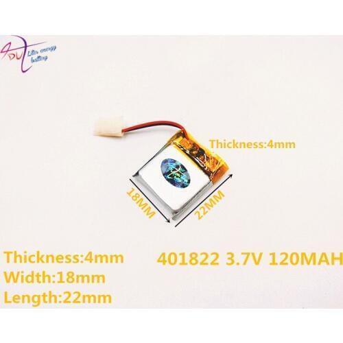 1pcs [SD] 3.7V,120MAH,[401822] Polymer lithium ion / Li-ion battery for TOY,POWER BANK,GPS,mp3,mp4,cell phone,speaker