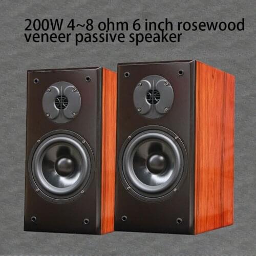200W 4~8 Ohm 6 Inch Speaker Rosewood Veneer Speaker HIFI SQ166 Speaker Fever Speaker Passive 2.0 Bookshelf Speaker Pair Box