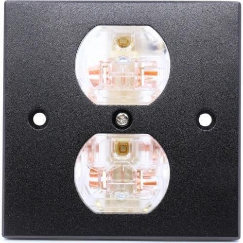 Free shipping 1x US AC Power Receptacle Wall Outlet Red Copper Socket HIFI Duplex Plate