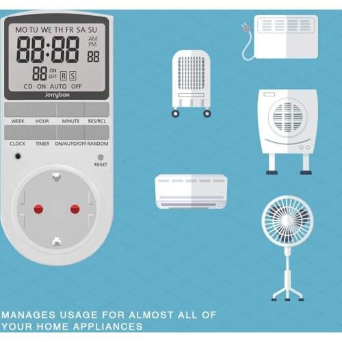 Large LCD Display Electronic Digital Timer Switch 24 Hour Cyclic EU US Plug Kitchen Timer Outlet Programmable Timing Socket 220V