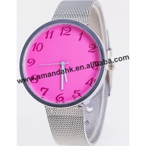 Hot Women Fashion Watches Casual Alloy Mesh Band Flower Women Dress Wrist Watch Hot Alloy Lady Dress Watches