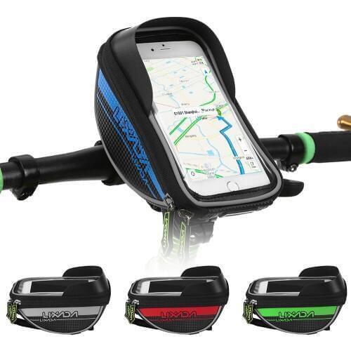 Lixada Bicycle Bike Head Tube Handlebar Cell Mobile Phone Bag Case Holder Case Pannier For 6in Phone MTB Cycling Frame Bag
