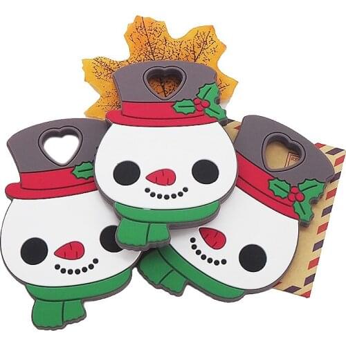 Chenkai 5PCS Silicone Snow man Teether Baby Teething BPA Free Sensory Pacifier DIY Infant Necklace Pendant Teething Chewing Toy