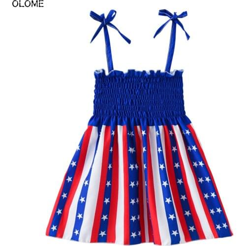 OLOME Summer Bohemian Girls Slip Dress Party Sleeveless Floral Baby Girls Braces Skirts Ball Holiday Look Kid Girls Dress