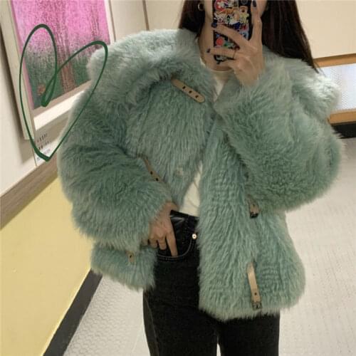 Fafallduo Fur Coats With Collar