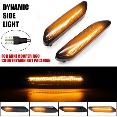 For Mini Cooper R60 Countryman R61 Paceman Dynamic Blinker LED Turn Signal Lights Side Repeater Marker Lamps Car Assessories