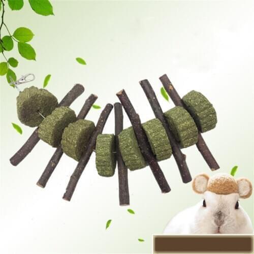 Hamster Grass Ball Rabbit Chew Toy Small Pets Hamster Play Grind Teeth Grass Cake Weed Rope String Training Molar Toys