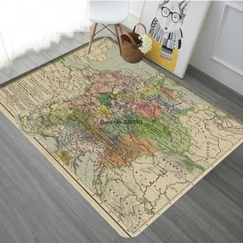 Retro World Map Pattern Carpets for Living Room Bedroom Area Rug Hallway Aisle Kitchen bathroom Mats Creative Home Decor Carpets