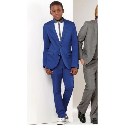 Custom Royal Blue Boy Suits Tuxedo Two Buttons Formal Occassion Wedding Dress/Boys Formal Wear Tuxedos/Children Wedding suits
