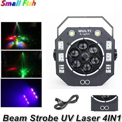 Beam Strobe UV Laser Projector 2X15W Stroboscope Flashlight Disco Lights For Party Light Wedding KTV Laser Light Show Night Club