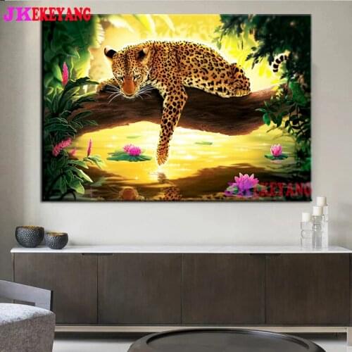 Full Square Round Diamond Embroidery DIY Diamond Painting leopard Cross Stitch kit mosaic Y4515