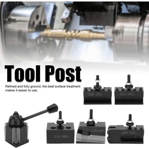 250-0 Tool Post Kit Integrated Tool Post Set High-Speed Steel Wedge Type Piston Tool Holder for CNC Lathe Tool