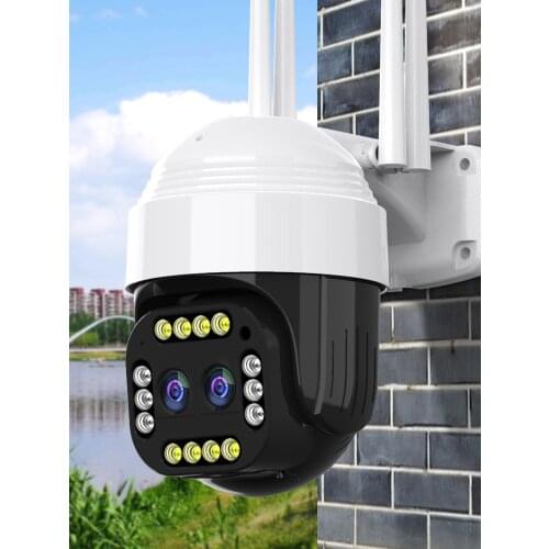 IP66 Dual Lens Outdoor Wireless Security IP camera CCTV Motion Alert Camera PTZ Speed Dome External Wifi Street Video Camera