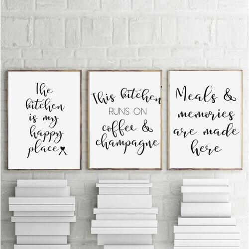 Quotes Kitchen Wall Art Restaurant Canvas Painting Poster Letter Posters And Prints On Wall Pictures For Living Room Home Decor