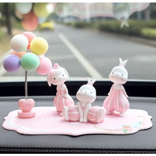 2021 New Cute Girl Heart Cute Bunny Cartoon Creative Fashion Rabbit Couple Home Office Car Interior Ornament