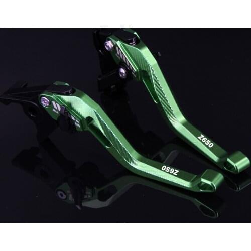 New 3D Rhombus Hollow Design Patent Adjustable Green Red Black Motorcycle CNC Brake Clutch Levers For Kawasaki Z650 Z 650 2017
