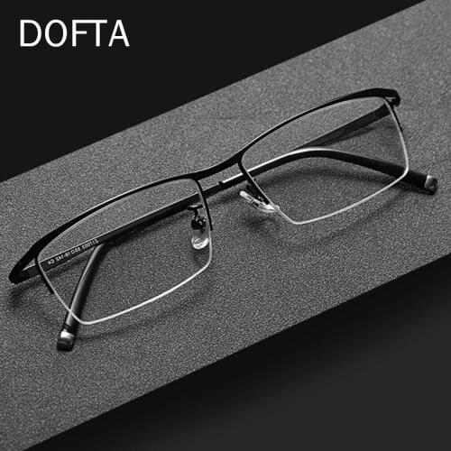DOFTA Alloy Optical Glasses Frame Men Prescription Square Myopia Eyeglasses New Male Metal Half Eyewear 5517