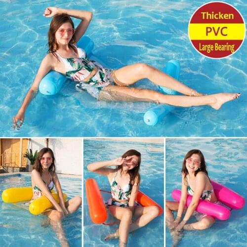 Floating Water Hammock Float Lounger Floating Toys Inflatable Floating Bed Chair Swimming Pool Foldable Inflatable Hammock Bed